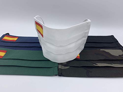 Pack 2 unidades de algodon estampado Camuflaje (militar) con bandera de España