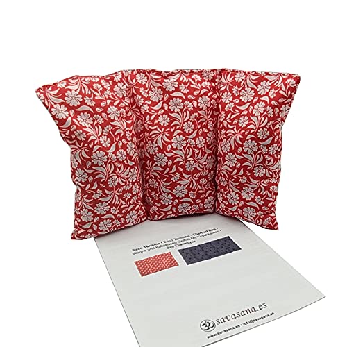 PACK 2 UNIDADES - Sacos térmicos "RED GARDEN"– 26X16 cm (M/L) y 50x20cm (XL) – relleno con 330gr Y 800gr de huesos de cereza - para microondas y congelador