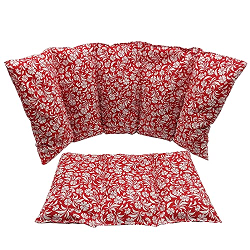 PACK 2 UNIDADES - Sacos térmicos "RED GARDEN"– 26X16 cm (M/L) y 50x20cm (XL) – relleno con 330gr Y 800gr de huesos de cereza - para microondas y congelador
