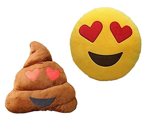 Pack 2 x Cojín Emoji Almohada Emoji Emoticon Relleno Suave 35x35x5cm