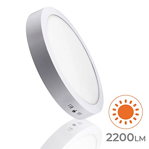 Pack 2x Plafon LED Redondo superficie 24w. Color Blanco Frío (6500K). 2200 lumenes. Diámetro 300mm.