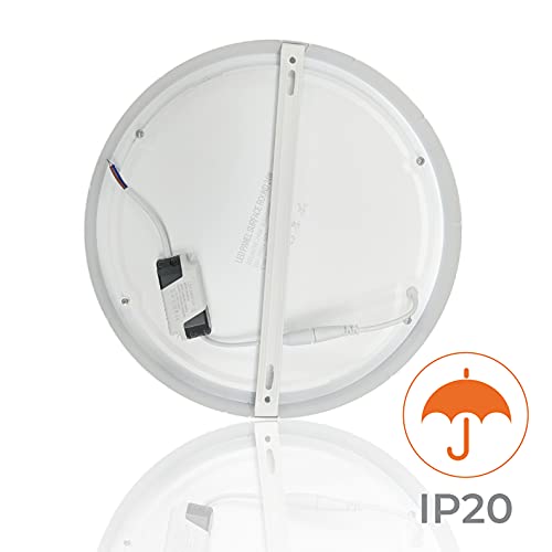 Pack 2x Plafon LED Redondo superficie 24w. Color Blanco Frío (6500K). 2200 lumenes. Diámetro 300mm.