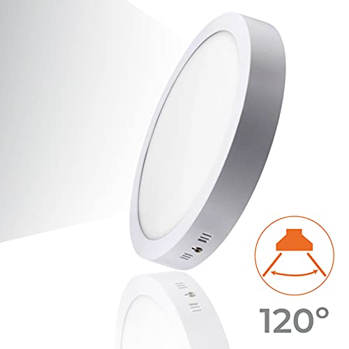 Pack 2x Plafon LED Redondo superficie 24w. Color Blanco Frío (6500K). 2200 lumenes. Diámetro 300mm.