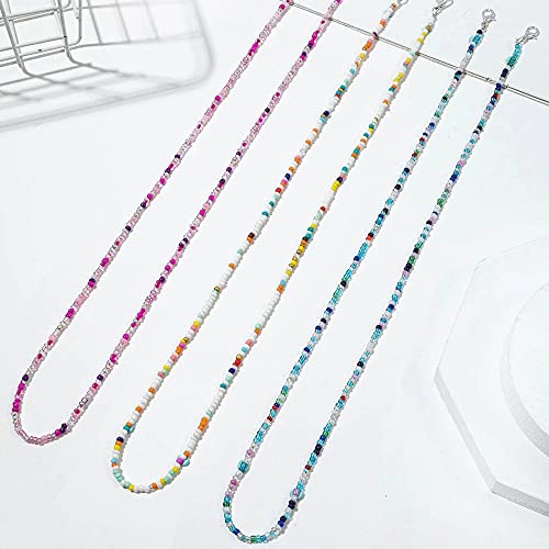 Pack 3 Colgantes Para Mascarillas - Cadenas y Cordones de Gafas Para Mujer - Colgante Para Mascarilla - Cadena de Gafas Mujer - Soportes Para Gafas - Cordones para el Cuello Para Gafas