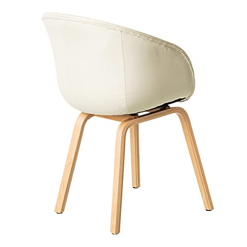 Pack de 2 sillas de Comedor tapizadas Beige de Tela y Madera de Haya de 50x52x81 cm - LOLAhome