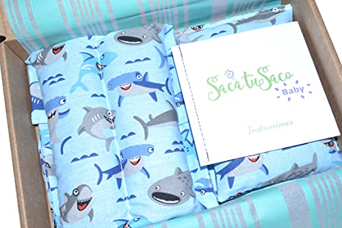 Pack saco térmico para bebé Sacatusaco con saquito anticólicos 0m de 15x10cm (recien nacido) y +6 meses de 25x12cm (a partir de 6 meses) (Tibus)
