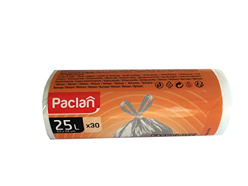 Paclan Bolsas de basura con asa, 30 x 25 L.