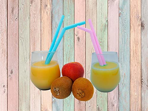 Pajitas de silicona reutilizables 10PCS, 5 pajitas de silicona rectas y 5 de forma curva. Pajitas para beber cócteles, granizados, zumos. Libres de BPA. Pajas de silicona para niños y adultos.