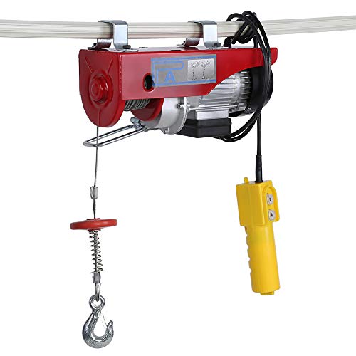 Palan eléctrico de 220 V, cabrestante de cable eléctrico para 100 kg/200 kg, con interruptor de emergencia, para casa, almacén, fábrica, altura de elevación: 12 m/6 m