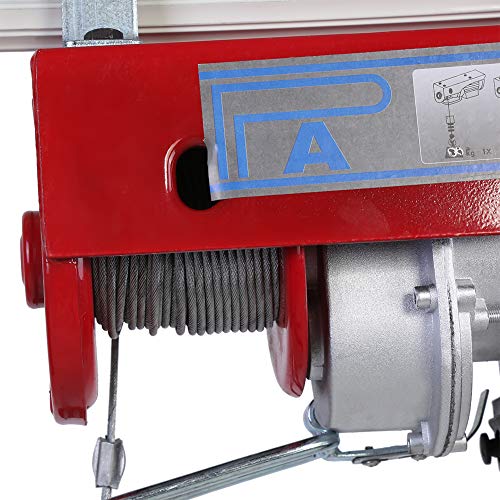 Palan eléctrico de 220 V, cabrestante de cable eléctrico para 100 kg/200 kg, con interruptor de emergencia, para casa, almacén, fábrica, altura de elevación: 12 m/6 m