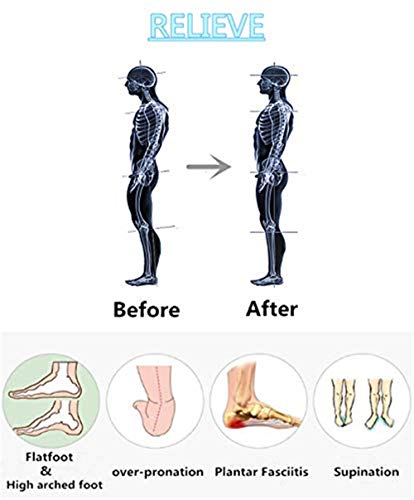 PALMFOX Zapatos de soporte para arco ortopédico a medida Inserciones Plantillas Pies planos Dolor Fascitis plantar Pronación para hombre y mujer