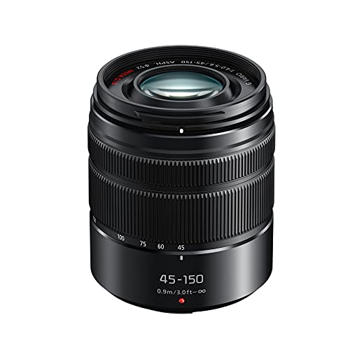 Panasonic LUMIX H-FS45150 - Objetivo Tele Zoom para cámaras de montura M4/3 (Focal 45-150 mm, F4-F5.6, tamaño filtro 52 mm, lentes asféricas, MEGA O.I.S), negro