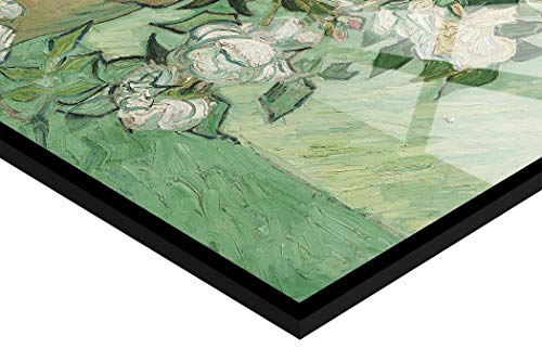 Panorama Metacrilato Enmarcado Van Gogh Rosas Horizontal 70x50 cm - Impreso en Metacrilato de 3mm Marco- Cuadros para Salón - Cuadro de Pared - Cuadro con Marco - Cuadros Modernos