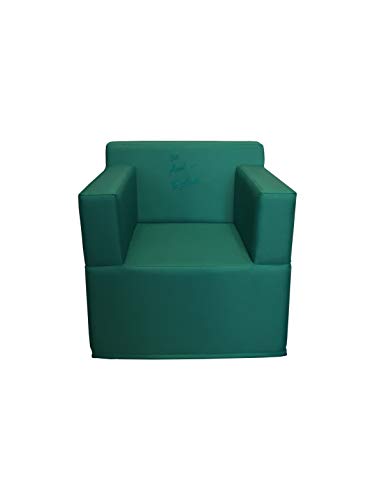 PanQube Modul 4-D-LG-STK MODENA 60 - Sillón infantil con reposabrazos y bordado (60 x 60 x 60 x 30 cm), color verde claro