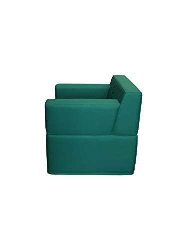 PanQube Modul 4-D-LG-STK MODENA 60 - Sillón infantil con reposabrazos y bordado (60 x 60 x 60 x 30 cm), color verde claro
