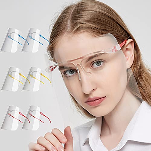 Pantalla Protección Facial Transparente, Face Shield Visor Set con 12 Viseras Antivaho Transparentes Reemplazables y 6 Gafas Reutilizables Adecuadas para Adultos y Niños (A) (a)