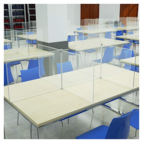 Pantalla Protección Mostrador Mampara de metacrilato Sneeze Guard El Divisor de Escritorio del Panel de protección del Escritorio de la barandilla de plexiglás Transparente Puede acomodar a 4 Person