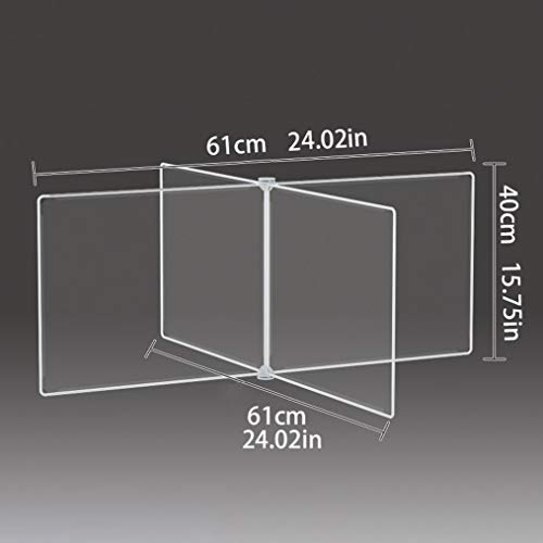 Pantalla Protección Mostrador Mampara de metacrilato Sneeze Guard El Divisor de Escritorio del Panel de protección del Escritorio de la barandilla de plexiglás Transparente Puede acomodar a 4 Person