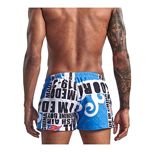 Pantalones for hombres Pantalones cortos de verano Impresión masculina cortocircuitos del tablero impermeable y transpirable elástico Beach surf natación corta floja Shorts ( Color : Blue , Size : M )