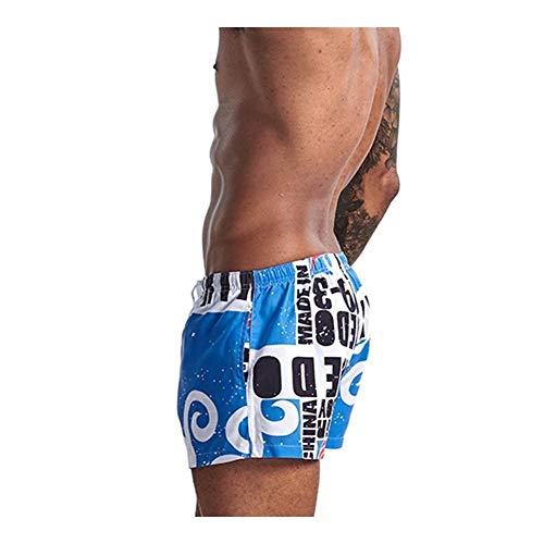 Pantalones for hombres Pantalones cortos de verano Impresión masculina cortocircuitos del tablero impermeable y transpirable elástico Beach surf natación corta floja Shorts ( Color : Blue , Size : M )