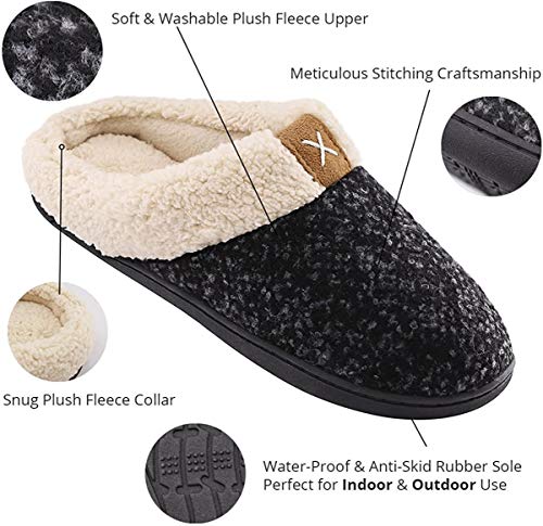 Pantuflas de Invierno Felpa para Hombre Mujer,Espuma Memoria cómodas Antideslizantes para Interior Exterior Zapatillas Unisex Adulto (Brown, Numeric_40)