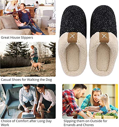 Pantuflas de Invierno Felpa para Hombre Mujer,Espuma Memoria cómodas Antideslizantes para Interior Exterior Zapatillas Unisex Adulto (Brown, Numeric_40)
