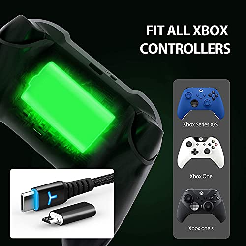 Paquete de 2 controladores de batería recargable para Xbox One y Xbox Series X|S con cable cargador USB C de 10 pies y adaptador micro USB 6amLifestyle baterías Xbox Play y kit de carga, XBOX-SB03