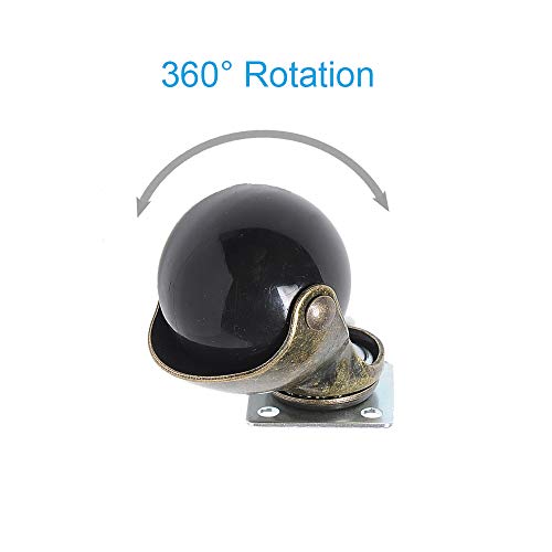 Paquete de 4, Youngine Ruedas giratorias de bolas antiguas con freno ruedas giratorias de placa giratoria con rotación de 360 ° para muebles, otomanos, sofás, gabinetes (2inch-BallCaster)