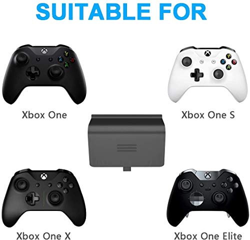 Paquete de Batería Xbox One, Batería Recargable Xbox One de 2 * 1200 mAh y Cargador con Cable de Carga Micro USB de 4 pies, Estación de Carga de alta Velocidad para Xbox One/Xbox One X/ Xbox One S
