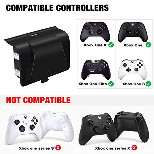 Paquete de baterías Xbox One, 2 x 1200 mAh Xbox One con cable micro USB de 4 pies e indicador de carga LED para mando inalámbrico Xbox One/S/X/Elite