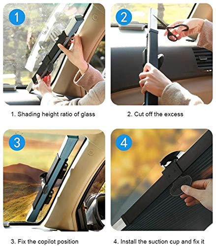 Parasol para coche, doble capa, plegable, visera solar automática retráctil, estor para parabrisas delantero y trasero