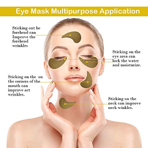 Parches para los ojos,Máscara para los ojos,Máscara para Ojos De Colágeno,Parches para los ojos,Anti-envejecimiento, Máscaras Antiarrugas para Los Ojos,Reduce Las Ojeras 60pcs (Black-1)