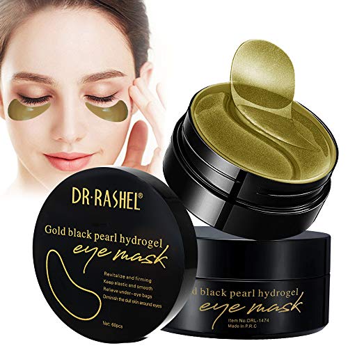 Parches para los ojos,Máscara para los ojos,Máscara para Ojos De Colágeno,Parches para los ojos,Anti-envejecimiento, Máscaras Antiarrugas para Los Ojos,Reduce Las Ojeras 60pcs (Black-1)