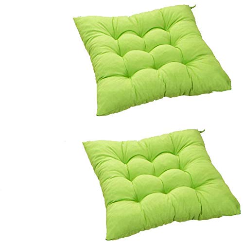 Pastillas De Silla, Cojín De Silla De Jardín, Pastillas De Silla Cojín De Mimbre Engrosado con Corbatas Cojines De Asiento Al Aire Libre para No Resbalones para Sillas De C(Size:40x40cm,Color:Verde)