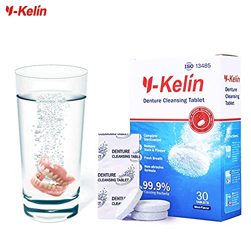 Pastillas limpiadoras para dentaduras Y-Kelin (90 tabletas)