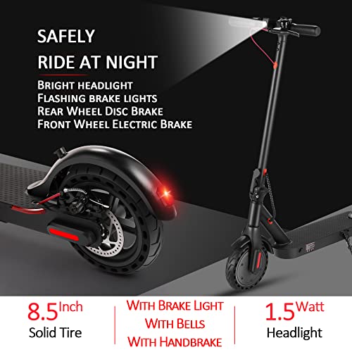 Patinete Electrico para Adulto,Conduce hasta 25km,hasta 25km/h,36V 7.5Ah Batería Electric Scooter,Plegable Aleación de Aluminio Scooters Eléctrico con Faro,Luces Traseras,Campanas y Freno de Disco
