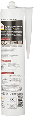 Pattex Silicona Casa grietas y fisuras, blanco, interior y exterior, 280 ml