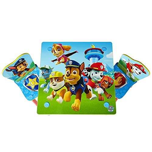 Paw Patrol Conjunto Infantil de Mesa y Dos Sillas, Madera, Multicolor, 63x63x52.5 cm
