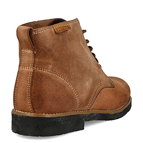 PAYMA - Botas Rústicas Hombre de Piel tipo Chukka. Zapato Botín Safari Pisamierdas de Cuero Casual Trabajo, Campo y Jardinería. Cierre Cordones. Suela de Goma. Color: Bota Cuero, Talla: EU 40