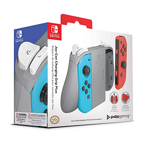 PDP Agarre de carga plus para 2 Joy, Color gris (Nintendo Switch)