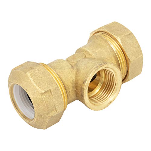 PE 25 x 3/4 pulgadas x PE 25 T pieza manguito conector de latón para tubos de polietileno, conector ideal para la industria, el comercio y el hogar.
