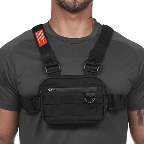 Pechera Pequeño pecho Rig bolso al aire libre Streetwear la correa del chaleco del pecho empaqueta para el pecho de los hombres WomenSport bolsillo bolsa