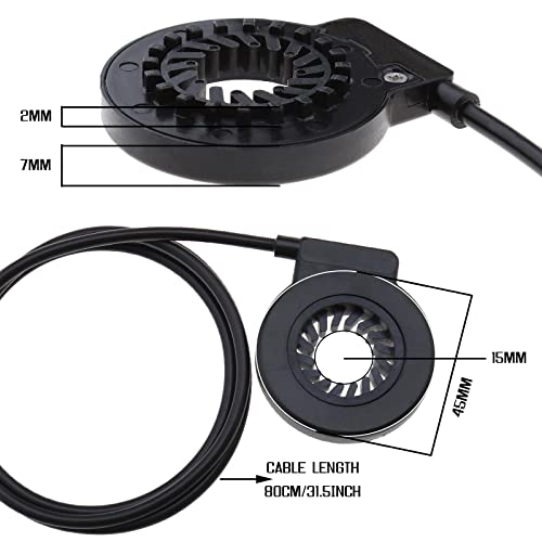 Pedal de bicicleta eléctrica KT-V12L 12 imanes Dual Hall Assist Sensor PAS Pedal System Impermeable Plug Cadence Speed E-Bike Sensor Accesorios Negro ABS