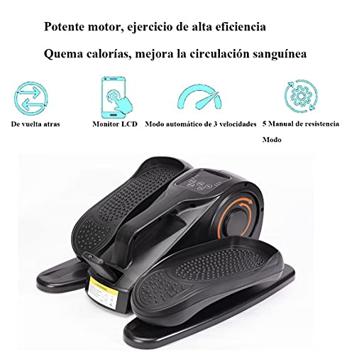 Pedalier eléctrico, Mini Elíptica, pedaleador elíptico portátil, Pantalla Led, Mando a Distancia para Realizar Gimnasia pasiva o Activa
