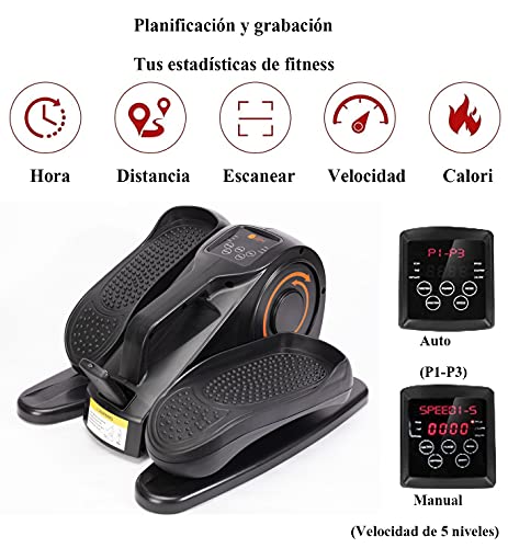 Pedalier eléctrico, Mini Elíptica, pedaleador elíptico portátil, Pantalla Led, Mando a Distancia para Realizar Gimnasia pasiva o Activa