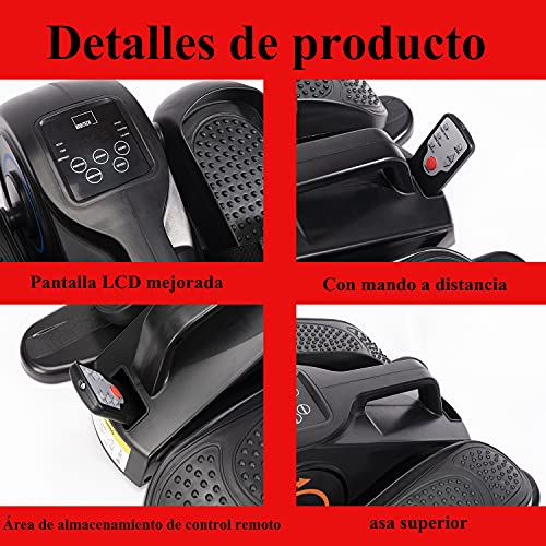 Pedalier eléctrico, Mini Elíptica, pedaleador elíptico portátil, Pantalla Led, Mando a Distancia para Realizar Gimnasia pasiva o Activa