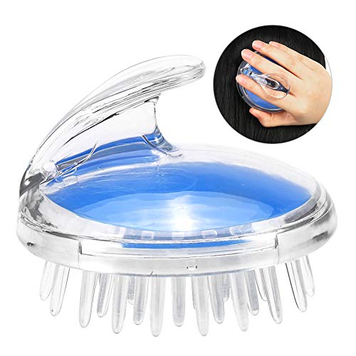 Peine, Aliviar la fatiga Cuidado de la salud champú pelo cuero cabelludo masajeador cepillo de ducha de lavado de pelo masaje peine herramienta de belleza 3.35 * 2.64inch(Azul)