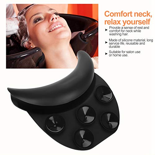 Pelo Salón Cuello Almohada de Silicona, Lavacabezas Portatil, Lavacabezas Peluqueria Lavacabezas Portatil Salón Spa Silicona Champú Tazón Pinza Lavado de Cabello Fregadero Cojín del Resto del Cuello