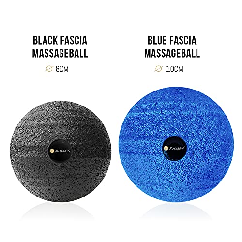 [Pelota Masaje Muscular 8 cm y 10 cm] Pelota de Masaje Muscular - Bolas Masaje Miofascial Pequeña y Grande - Bola Masaje de 8 cm y 10 cm Incluye Vídeo, Folleto y Bolsa - Premium Set