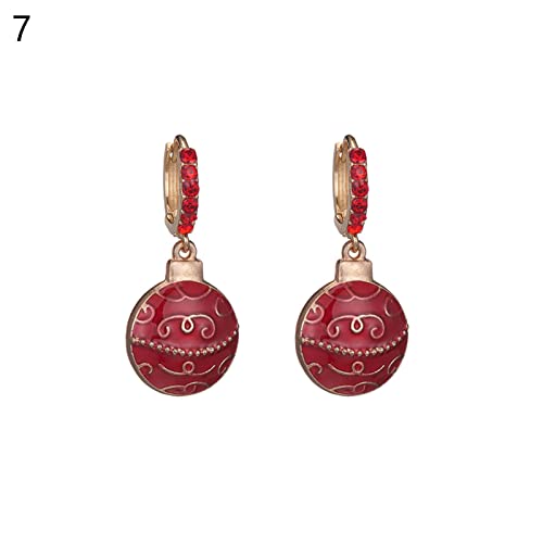 Pendientes para mujer, 1 par de pendientes de Navidad con diseño de copo de nieve para mujer, con diseño de muletas de dibujos animados para fiestas, talla única, Metal,